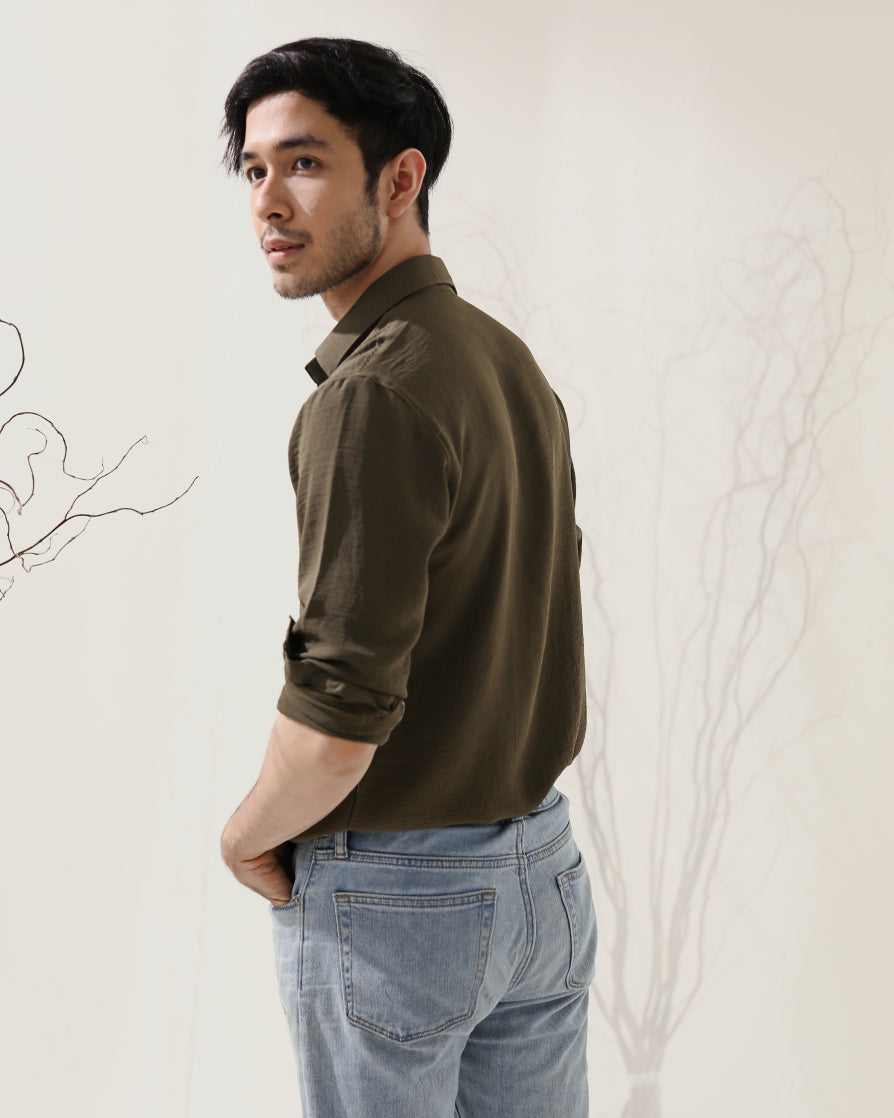 AMAN TOP IN OLIVE